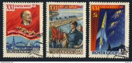 Russia 2158-2160,CTO.Michel 2190-2192. 21st Communist Party USSR Congress.1959. - Usati