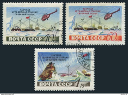 Russia 1765-1767, CTO. Scientific Drifting North Pole Station, 1955. Helicopter. - Usati