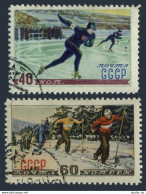 Russia 1617-1618/2, CTO. Michel 1619-1620. Winter Sport 1952. Skaters, Skiers. - Usati