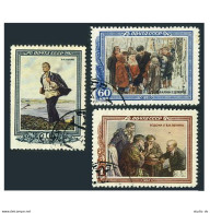 Russia 1612-1614/2, CTO. Michel 1615-1617. Vladimir Lenin, 25th Death Ann. 1952. - Gebraucht