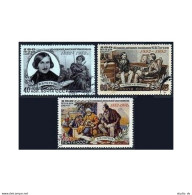 Russia 1619-1621/2-1956, CTO. Mi 1622-1624. Nikolai V.Gogol, 1952. Taras Bulba, - Oblitérés