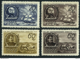 Russia 1094-1097,MNH.Mi 1088-1091. Geographical Society,1947.Litke,Przewalalski. - Neufs