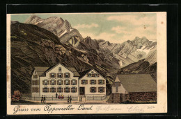 Lithographie Meglisalp, Gasthaus Meglisalp  - Other & Unclassified