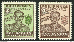 Philippines 528a-529a, Hinged. Michel 490A-491A. Boy Scouts, 25th Ann. 1948. - Philippinen