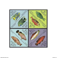 Nevis 544-547 Ad Pairs,MNH.Michel 467-474. Fish 1987. - St.Kitts And Nevis ( 1983-...)