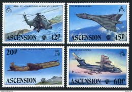 Ascension 332-335, MNH. Michel 341-344. Manned Flight-200, 1983. Military Craft. - Ascension (Ile De L')