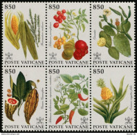 Vatican 910 Af Block, MNH. Michel 1064-1069. Plants Of The New World, 1992. - Ungebraucht