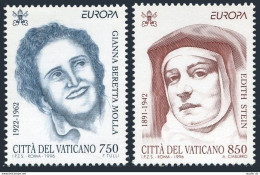 Vatican 1009-1010, MNH. Michel 1179-1180.EUROPE CEPT-1996.Baretta Molla,Edith Stein. - Unused Stamps