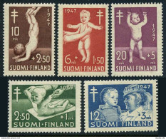 Finland B82-B86, MNH. Michel 341-345. Prevention Of Tuberculosis, 1947. - Unused Stamps