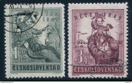 Czechoslovakia B166-B167,CTO.Michel 601-602. Child Welfare 1949.Woman And Child. - Blocs-feuillets