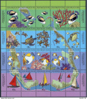 Cocos Isls 289-92f Sheet,MNH.Michel 305-324 Bogen. Lagoon Life 1994,Fish,Turtle. - Isole Cocos (Keeling)