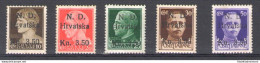 1944 Occupazione Croata - Emissione Di Sebenico, N. 1/5 Serie Di 5 Valori MNH/** - Manfredonia