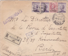 1922: Registered Letter From Asmara-Eritrea To Berlin (Italy) - Erythrée