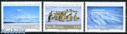 San Marino 2008 Polar Year 3v, Mint NH, Nature - Science - Transport - Birds - Penguins - The Arctic & Antarctica - He.. - Unused Stamps