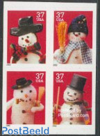 United States Of America 2002 Christmas 2x4v Double Sided, Mint NH, Religion - Christmas - Unused Stamps