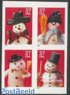 United States Of America 2002 Christmas 2x4v Double Sided, Mint NH, Religion - Christmas - Ongebruikt