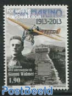 San Marino 2013 Gianni Widmer 1v, Mint NH, Transport - Aircraft & Aviation - Nuevos