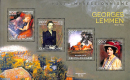 Central Africa 2014 Georges Lemmen 4v M/s, Mint NH, Art - Modern Art (1850-present) - Paintings - Central African Republic