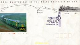 731899 MNH AUSTRALIA 1992 75 ANIVERSARIO DEL TRANS AUSTRALIA RAILWAY - ...-1854 Prefilatelia