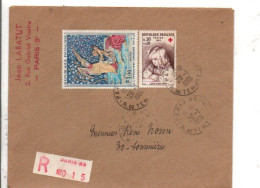 AFFRANCHISSEMENT COMPOSE SUR LETTRE RECOMMANDEE DE PARIS 65 1966 - Tarifs Postaux