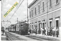 Campania Caserta Maddaloni Inferiore Stazione Ferroviaria Veduta Treno Viaggiatori Animata Anni 50 (ristampa/v.retro) - Gares - Avec Trains