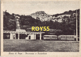 Lazio Roma Rocca Di Papa Panorama E Funicolare Veduta Funicolare Con Treno Soppresso Che Portava All'entrata Stazione - Funicular Railway