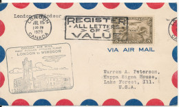 Canada First Flight Cover London - Windsor 15-7-1929 - Primi Voli