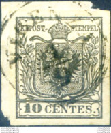 Lombardo Veneto. Stemma, Carta A Mano 10 C. 1850. Usato Su Minimo Frammento. - Unclassified