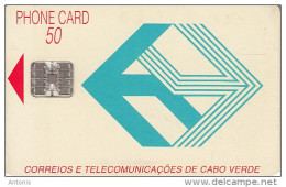 CAPE VERDE - Telecom Logo(blue), First Chip Issue 50 Units, CN : C3C043323, Used - Cape Verde