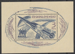 CSSR: 1964, Blockausgabe: Mi. Nr. 21, 3 Kč H. Start Der Sowjetischen Raumkapsel „Woschod I“.   **/MNH - Europe