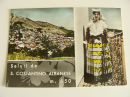 SALUTI DA  S. COSTANTINO ALBANESE COSTUME COSTUMI COSTUMES KLEIDUNG  POTENZA    VIAGGIATA  COME DA FOTO ACQUERELLATA - Potenza