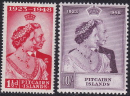 1949 Pitcairn Islands, Stanley Gibbons N. 11/12 - Silver Royal Wedding - Serie Di 2 Valori - MNH** - Sonstige & Ohne Zuordnung