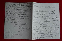 Signed Letter Elinor Paul About Brother In Law Mountaineer D.W. Freshfild To C.E. Engel Mountaineering Historian - Sportlich