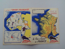 (Protège-cahier Publicitaire) - Pain D'Epices " Brochet Frères à Besançon " (Relief De La France) - Pain D'épices