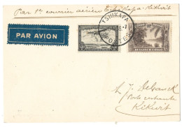 !!! CONGO, PLI AÉRIEN DE 1939, 1ER COURRIER AÉRIEN DE TSHIKAPA POUR KIKWIT - Covers & Documents