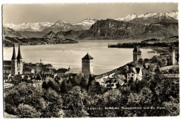 Luzern- Hofkirche Museggturme Und Die Alpen - Lucerne