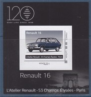 Renault 16 Autocollant TVP Monde 50g L'Atelier Renault Paris Cadre Philaposte, Neuf, Mini Collector - Nuovi