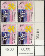 Feroe Poste N** Yv:130 Mi:136 Amnesty International Coin D.feuille X4 - Féroé (Iles)