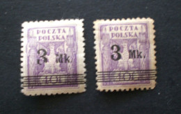 GERMANIA GERMANY OCCUPAZIONE POLSKA POLOGNE POLONIA 1921 VARIETE OVERPRINTED NUMBER 3 BROKEN MNHL - Occupazioni