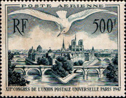 France Avion N* Yv:20 Mi:782 Paris Île De La Cité (points De Rouille) - 1927-1959 Ungebraucht