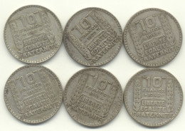 10 FRANCS 1929 +1930+1931+1932+1933+1934   Argent - 10 Francs