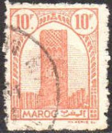 Maroc (Prot.Fr) Poste Obl Yv:220A Mi:204A Tour Hassan Dent.11½ (Beau Cachet Rond) - Oblitérés