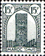 Maroc (Prot.Fr) Poste N** Yv:221 Mi:205 Rabat Tour Hassan Dent 12 G.brillante - Unused Stamps