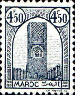 Maroc (Prot.Fr) Poste N** Yv:218 Mi:202 Rabat Tour Hassan Dent 12 G.brillante - Unused Stamps