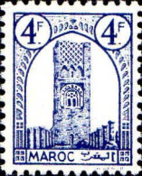 Maroc (Prot.Fr) Poste N** Yv:217 Mi:201 Rabat Tour Hassan Dent 12 G.brillante - Unused Stamps