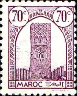 Maroc (Prot.Fr) Poste N** Yv:209 Mi:193 Tour Hassan Dent 12 G.brillante - Unused Stamps