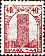 Maroc (Prot.Fr) Poste N** Yv:206B Mi:190B Tour Hassan Dent.12 Gom.mate - Unused Stamps
