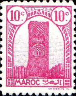 Maroc (Prot.Fr) Poste N** Yv:204A Tour Hassan Dent.11½ - Unused Stamps