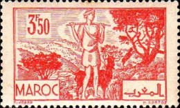 Maroc (Prot.Fr) Poste N* Yv:231A Mi:224 Berger Sous Arganiers (points De Rouille) - Unused Stamps