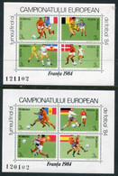 ROMANIA 1984 European Football Championship Blocks MNH / **.  Michel Blocks 205-206 - Blocks & Sheetlets